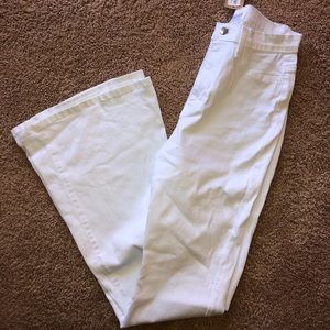 white flare jeans